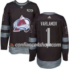 Adidas Maillot de Hockey Colorado Avalanche Semyon Varlamov 1 1917-2017 100th Anniversary Noir Authentic - Homme